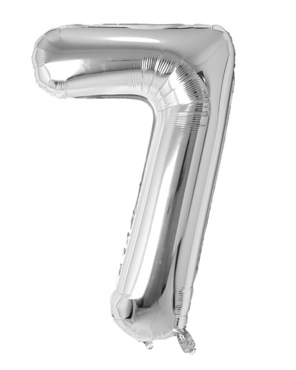 Giant Silver 40" Foil Number Balloon With Helium