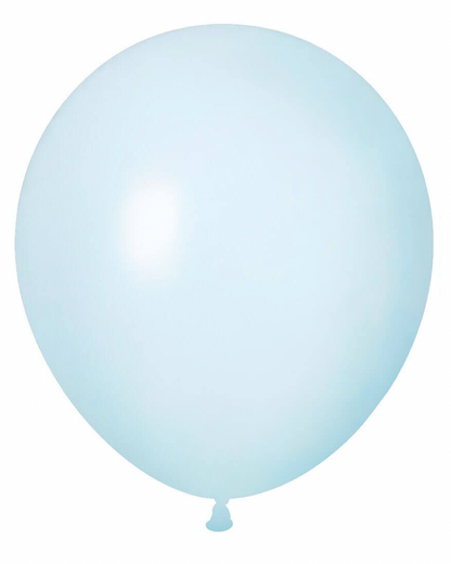 Baby Blue 12" Latex Balloon Inflated With Helium & Ribbon