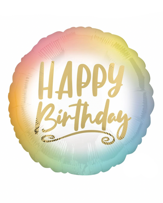 Happy Birthday 18" Multicolor Balloon With Helium