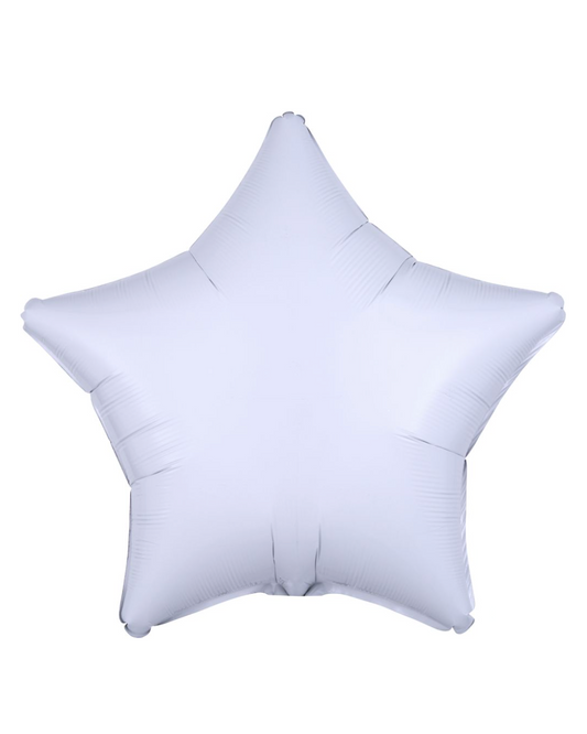 White 18" Star Foil Balloon With Helium