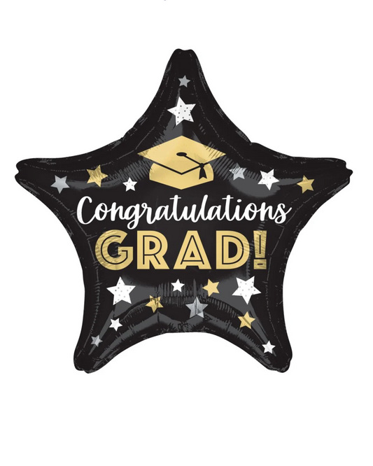 Congratulations Grad 18" Star Balloon With Helium