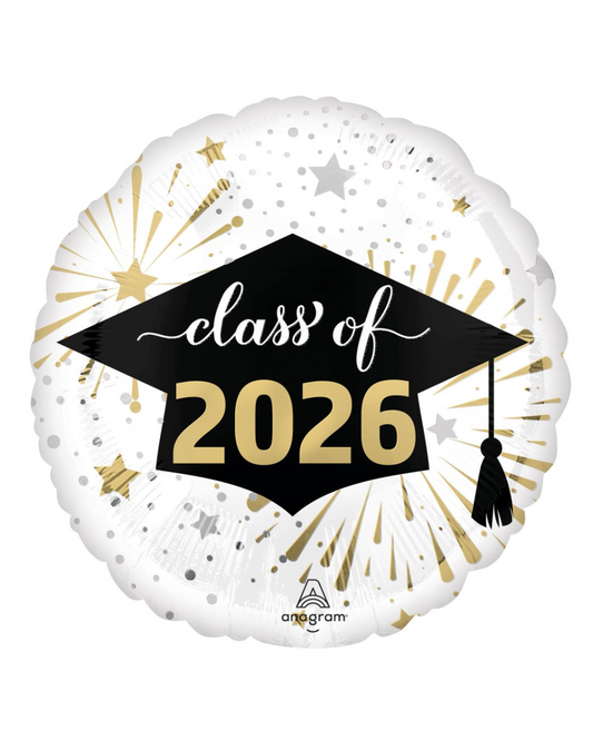 18" Class of 2026 Grad Balloon With Helium