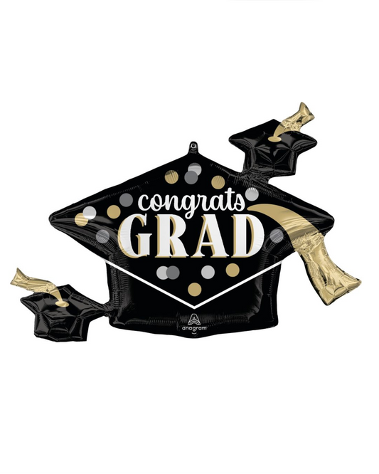 XXL Jumbo Congrats Grad Hat Balloon With Helium