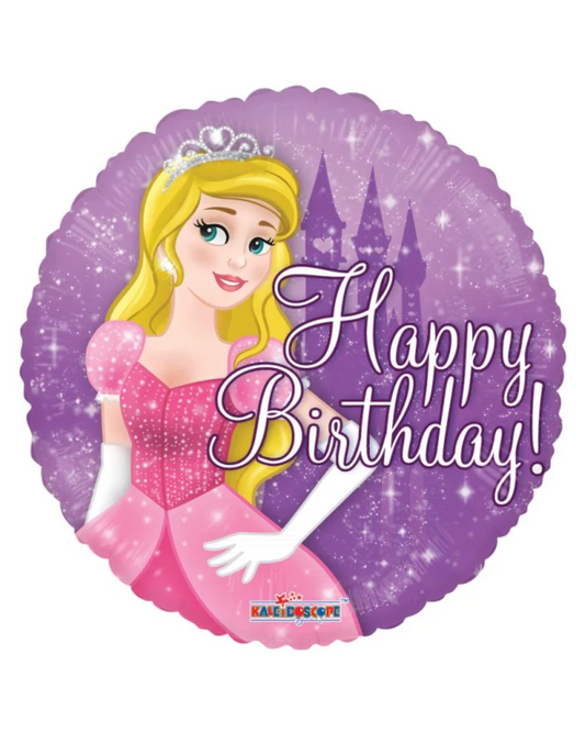 18" Princess Happy Birthday Balloon With Helium