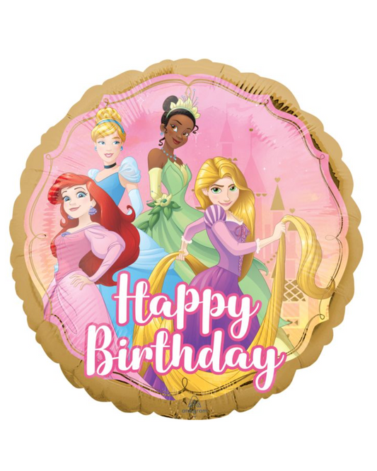 18" Disney Princess Happy Birthday Balloon With Helium
