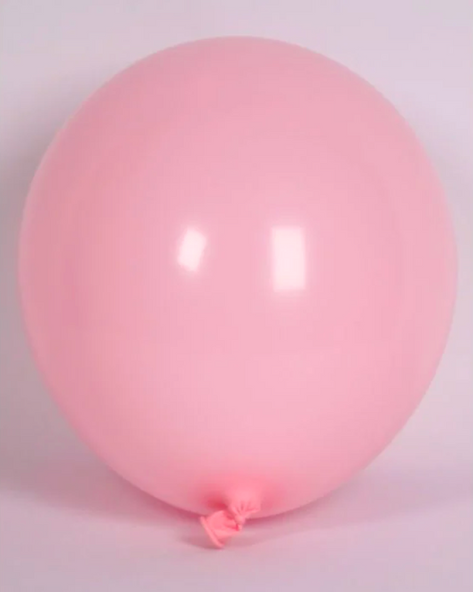 Baby Pink 12" Latex Balloon Inflated With Helium & Ribbon
