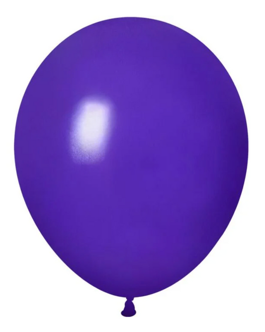 Purple 12" Latex Balloon Inflated With Helium & Ribbon