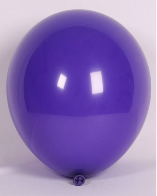 Purple 12" Latex Balloon Inflated With Helium & Ribbon
