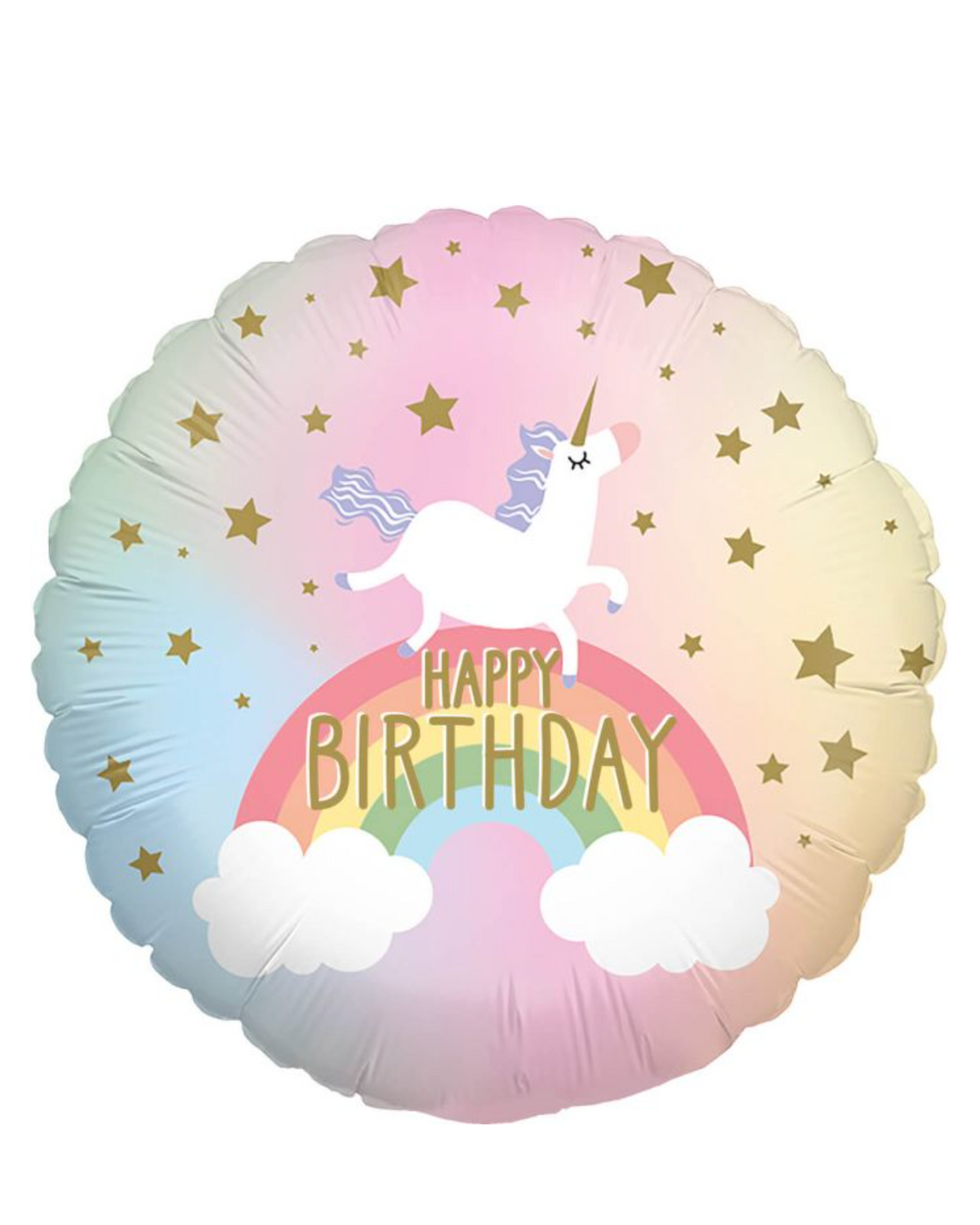 18" Unicorn Happy Birthday Balloon With Helium