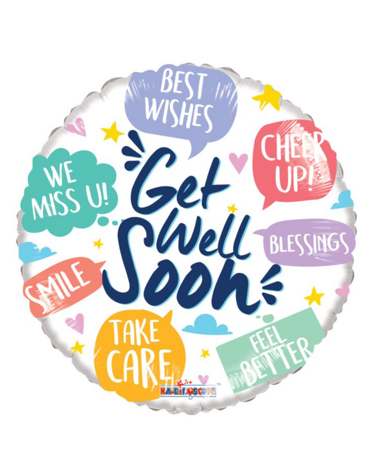 Get Well Soon Phrases 18" Foil Balloon With Helium