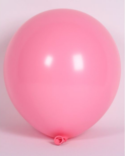 Retro Baby Pink 12" Latex Balloon Inflated With Helium & Ribbon