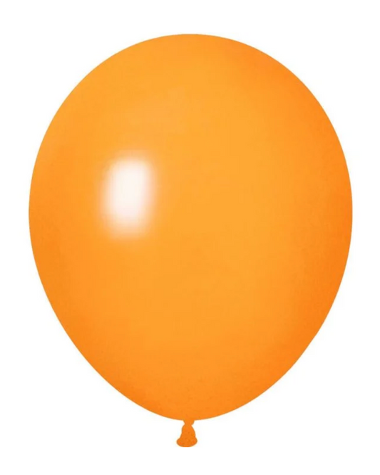 Orange 12" Latex Balloon Inflated With Helium & Ribbon