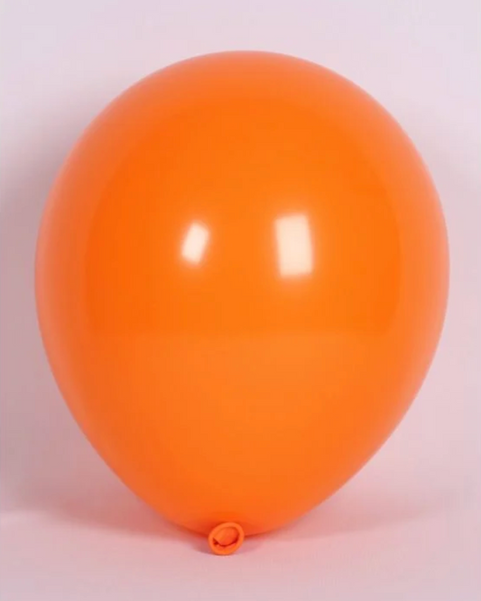 Orange 12" Latex Balloon Inflated With Helium & Ribbon