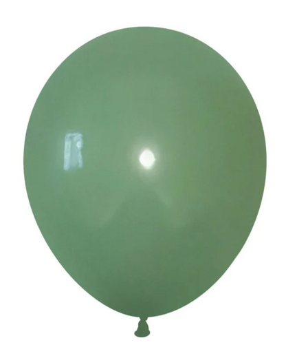 Avocado Green 12" Balloon Inflated With Helium & Ribbon