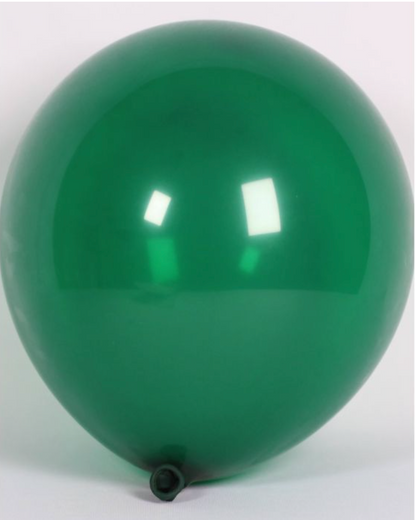 Forest Green 12" Latex Balloon Inflated With Helium & Ribbon