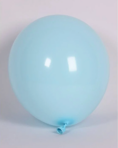 Baby Blue 12" Latex Balloon Inflated With Helium & Ribbon