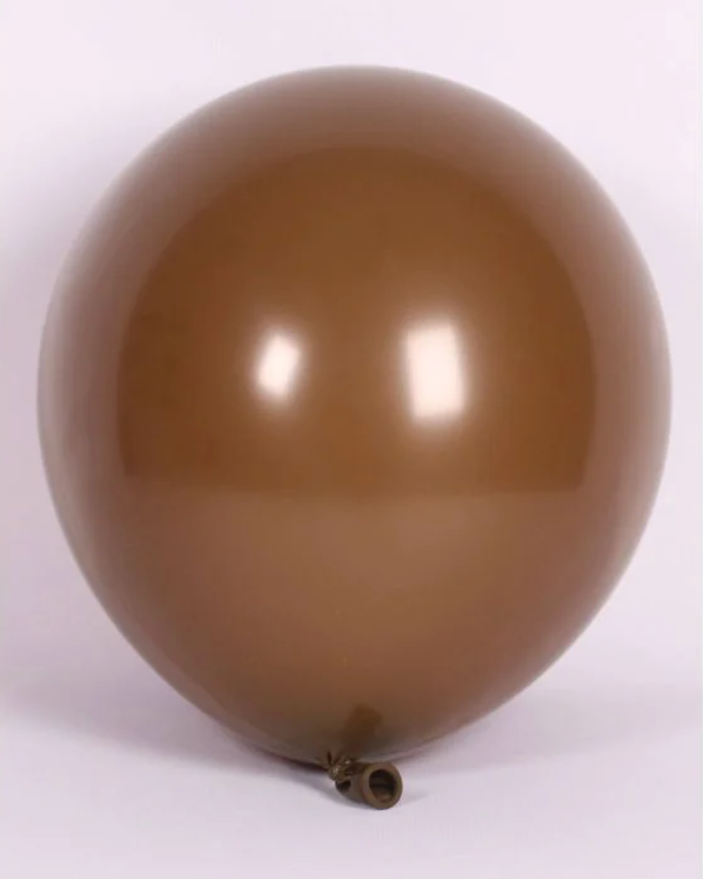 Brown 12" Latex Balloon Inflated With Helium & Ribbon