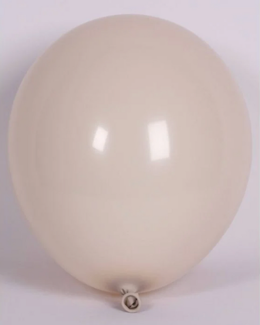 Stone Beige 12" Latex Balloon Inflated With Helium & Ribbon