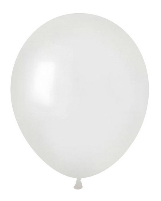 Crystal Clear 12" Latex Balloon Inflated With Helium & Ribbon