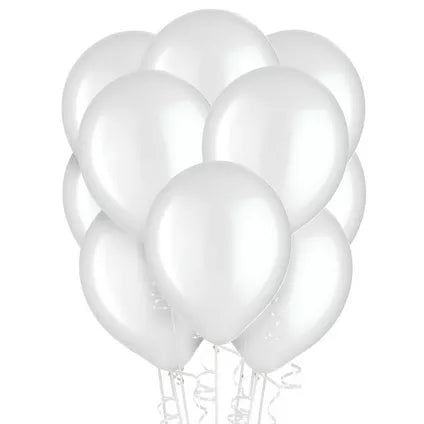 White Pearl Balloon 12" With Helium