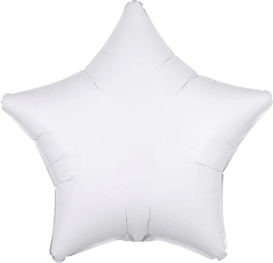 Star Shaped White Foil Balloon 18" With Helium