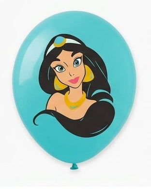 Disney Princess Jasmine 12" Latex Balloon With Helium & Ribbon
