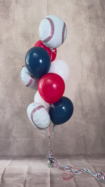 Baseball Helium Balloon Bouquet Any Team Color With Weight
