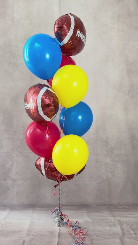 Football Helium Balloon Bouquet Any Team Color With Weight